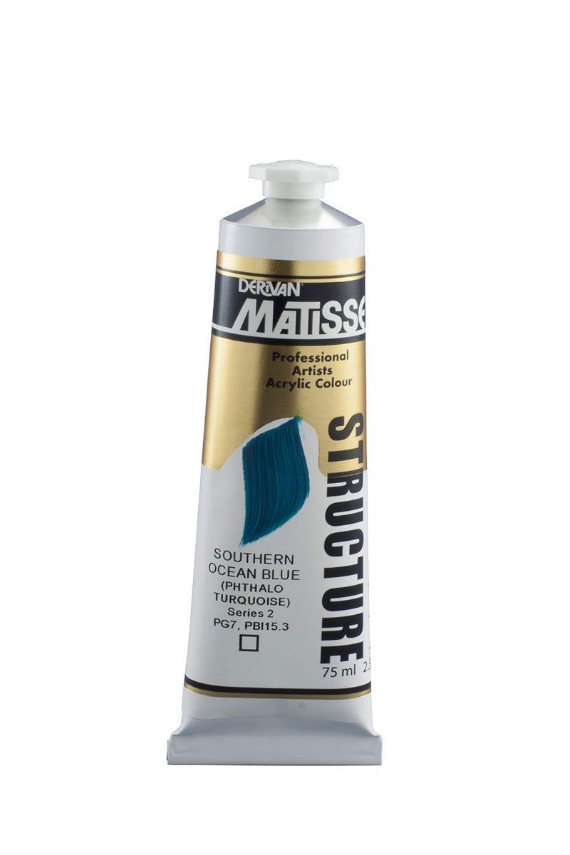Derivan Matisse Structure Heavy Body Acrylic Paint High Viscosity Acrylics - 75 ml Tube - Southern Ocean Blue - Image 1